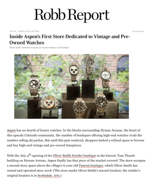 Robb Report — Oliver Smith Jeweler