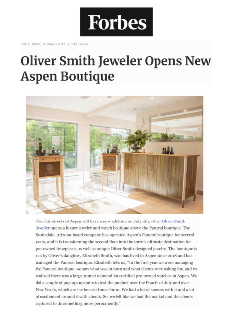 Forbes — Oliver Smith Jeweler